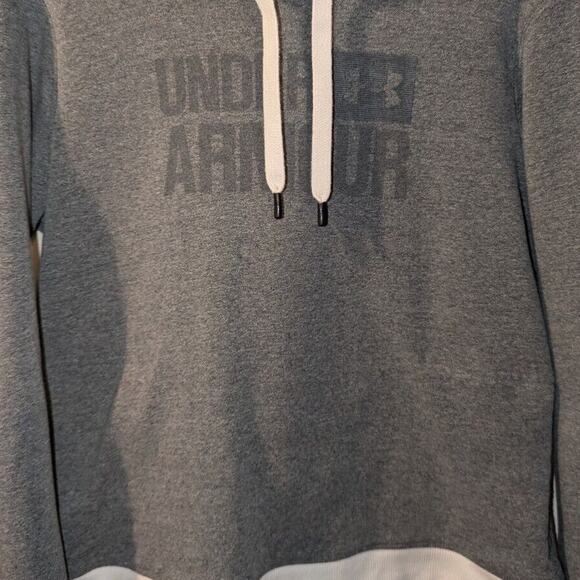 Under Armour Women's Medium Grey Fleece Long Sleeve Hoodie Zip Pocket Sweater - Picture 1 of 9